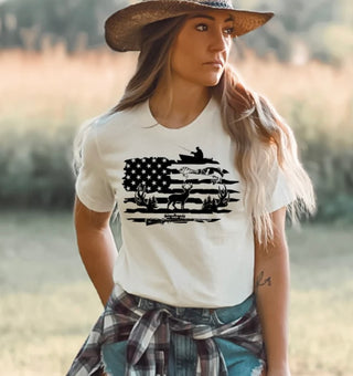AMERICAN HUNTING AND FISHING FLAG(SCREEN PRINT)