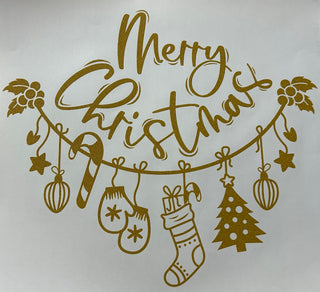 MERRY CHRISTMAS METALLIC GOLD