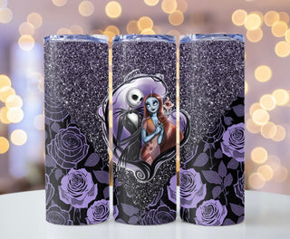 PURPLE AND BLACK ROSES (CUSTOM MADE TUMBLER)