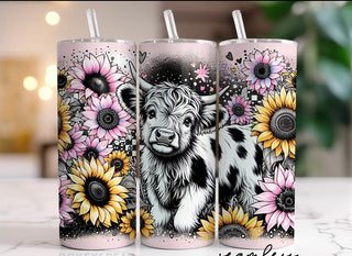 COW BLACK AND WHITE (tumbler)