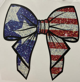 REAL GLITTER FLAG BOW