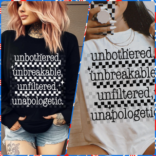 UNBOTHERED (black or white)