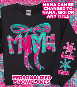 MAMA BOW W/CUSTOM SNOWFLAKES