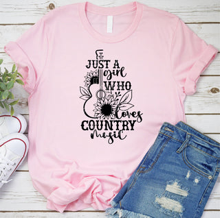 JUST A GIRL WHO LOVES COUNTRY MUSIC (SCREEN PRINT)